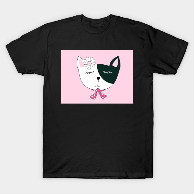 Pretty in Pink Pussy Cat T-Shirt by smileykty